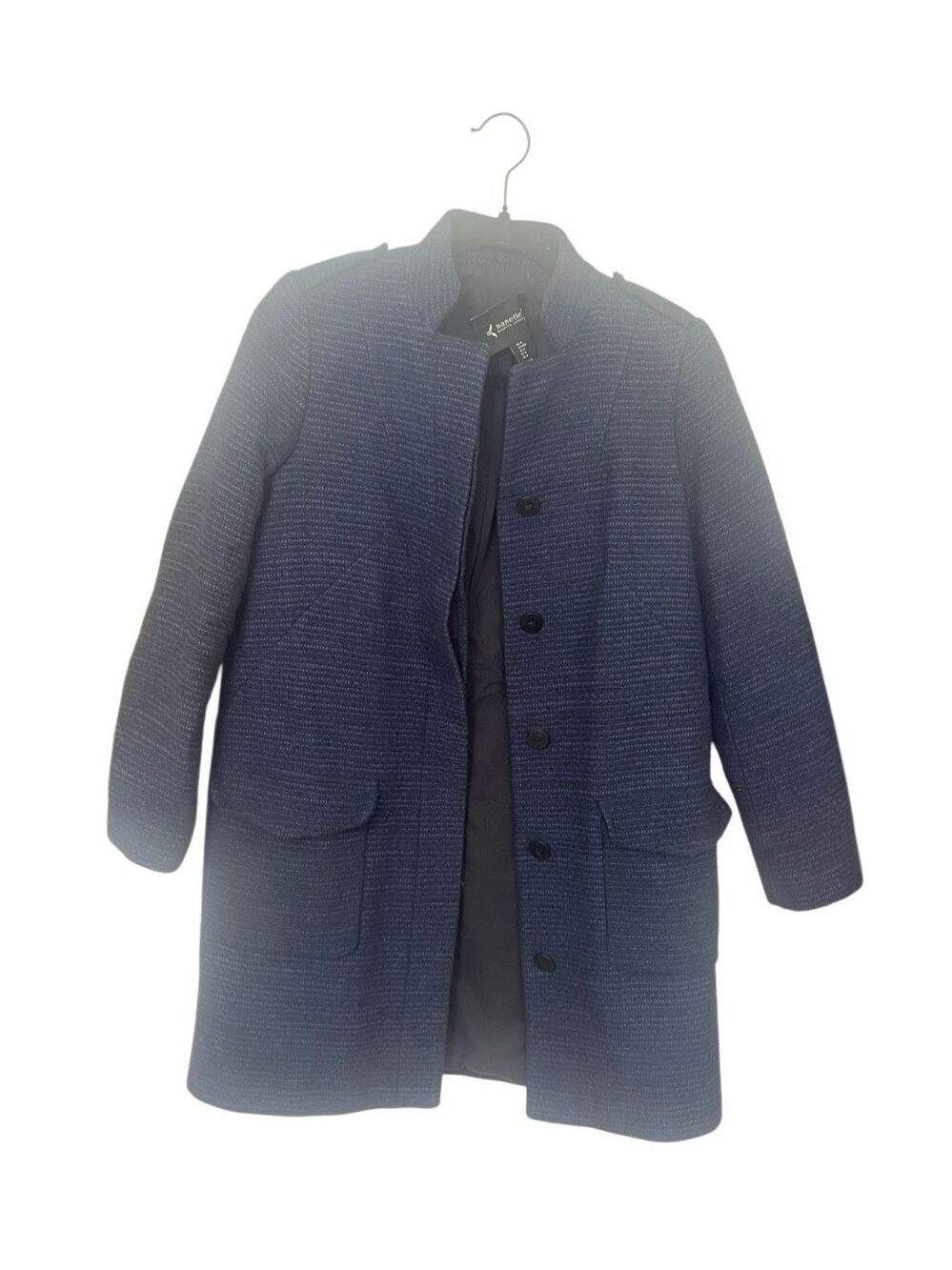 Vintage Nanette Lepore textured tweed wool-blend walking coat sz M